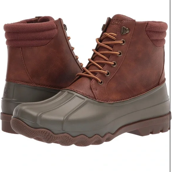 SPERRY Men's Brown and Green Duck Boots - Picture 16 of 16